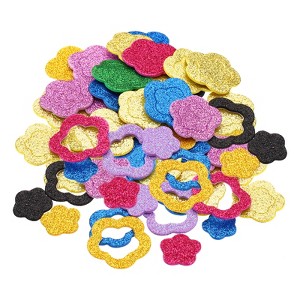 Unique Bargains Double Flower Self-Adhesive Glitters Home Decor Card DIY Foam Stickers - 1 of 4