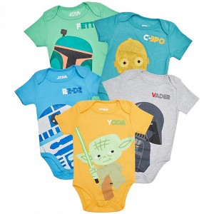 Kids Star Wars Characters 5-Pack Bodysuit Set - 1 of 4