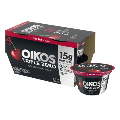 Oikos Triple Zero Cherry Greek Yogurt - 4ct/5.3oz Cups