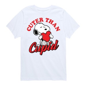 Boys' - Peanuts - Valentine's Cuter Than Cupid Short Sleeve Graphic T-Shirt - 1 of 4