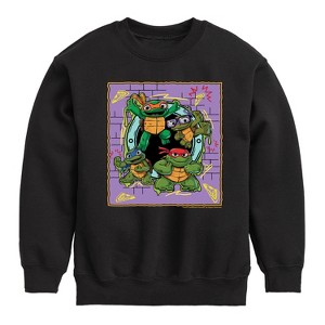 Boys' - Teenage Mutant Ninja Turtles Mutant Mayhem - Mini Badge Graphic Long Sleeve Fleece Sweatshirt - 1 of 4