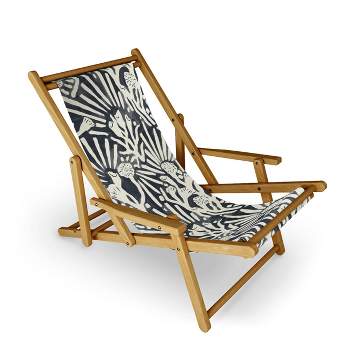 Msrystudio Garden Magic Darknight Folding Lounge Chair Black - Deny Designs