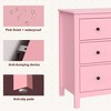 Heynemo Pink 3 Drawer Dresser, 30" Wood Chest of Drawers with Soft-Close Drawers, Wide Nightstand Cabinet with 3 Spacious Drawers, Pink - 4 of 4