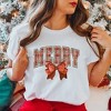 Simply Sage Market Women's Coquette Plaid Merry Short Sleeve Graphic Tee - 2 of 4
