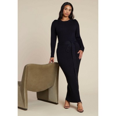 ELOQUII Multi Rib Maxi Sweater Dress