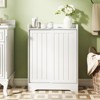Tangkula Bathroom Floor Cabinet w/2 Sliding Doors & Adjustable Shelves for Small Spaces - 4 of 4