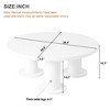 LIVAREEmlen Round Petal-Shaped Coffee Table, Cream Style Center Table, Minimalist Irregular End Table with Sleek Round Edges for Living Room, White - 2 of 4