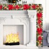 6 ft Prelit Christmas Garland, Artificial Wall Hanging Garland with Red Bows & Ball Ornaments, Xmas Wreath for Fireplace Mantle Staircase Doorway - 4 of 4