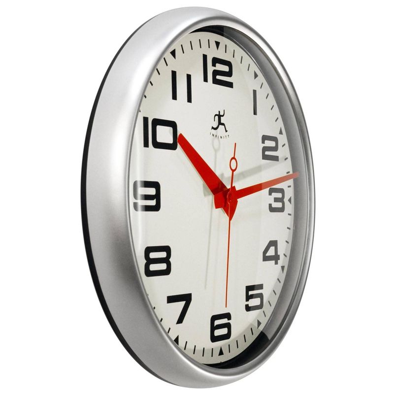 15&#34; Lexington Avenue Wall Clock Matte Silver - Infinity Instruments, 4 of 7