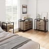 6 Drawer Dresser with Tempered Glass Top Shelf, Black Steel Frame Wooden Dresser, Coffee - 2 of 4