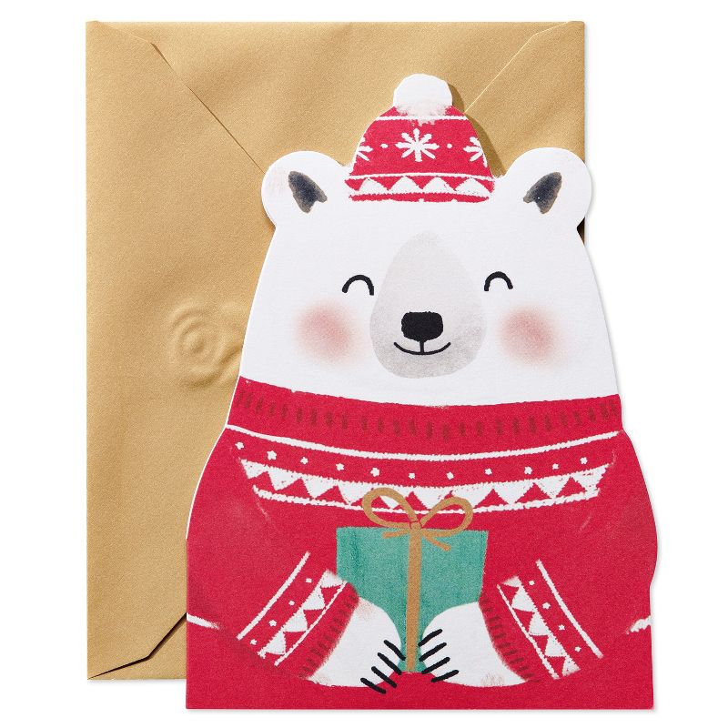 10ct Polar Bear Blank Christmas Cards, 1 of 8