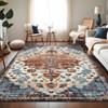 Indoor Washable Low Pile Non Slip Soft Carpet Vintage Area Rugs Retro Printed Distressed Rug for Living Room Bedroom Bedside - 2 of 4