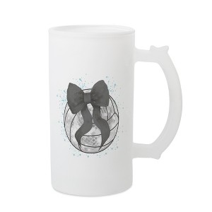 Elanze Designs Freezable Beer Stein Mug With Thumb Grip Handle, 16 Ounce Frosted Glass, Volleyball Teal Paint Splatter - 1 of 1