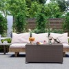 Tangkula 50 Gallon Patio PE Wicker Storage Box Rattan Deck Bin w/ Waterproof Liner & Wheels - 2 of 4