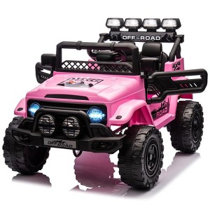 12V Ride-On Truck Car for Kids – Battery Powered Electric Vehicle with Remote Control, Spring Suspension, LED Lights, Bluetooth & 3 Speeds - 1 of 4