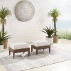 Capella 2pk Outdoor Wicker Ottomans - Cream/Brown - Crosley - 2 of 4