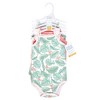 Hudson Baby Infant Girl Cotton Sleeveless Bodysuits, Palm Flamingo - 2 of 4