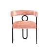 PAGED Contemporary Dining Chairs Chenille Fabric Upholstered Living Room Chairs Barrel Kitchen Chairs with Metal Frame for Dining Room - 2 of 4