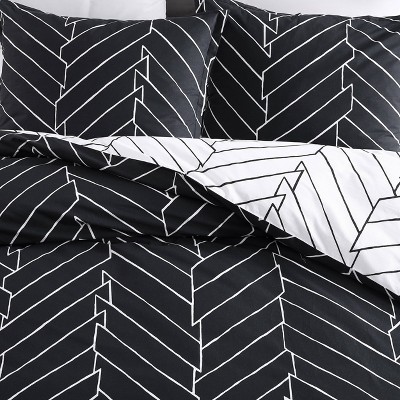 Ceres Black and White Cotton Twin Duvet Cover Set