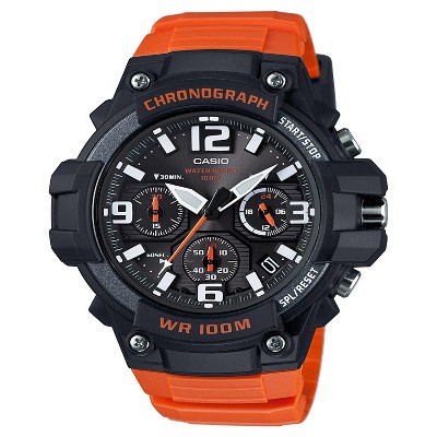 casio watch orange and black