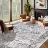 Vintage Area Rug, Large Washable Living Room Bedroom Rug Distressed Non-Slip Non-Shedding Low Pile Area Rug Floor Carpet for Dining Room Home - 2 of 4