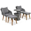 Syemin Patio Seating Sets, Comfortable Seating Set, Transform Patio into Stylish Retreat, Designed for Ultimate Comfort, Gray, 23.2"*21.7"*31.5" - 3 of 4