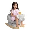 Manhattan Toy Plush Elephant Wooden Rocking Toy with Crown, Adjustable Seat Belt and Wooden Hand Grips - 3 of 4