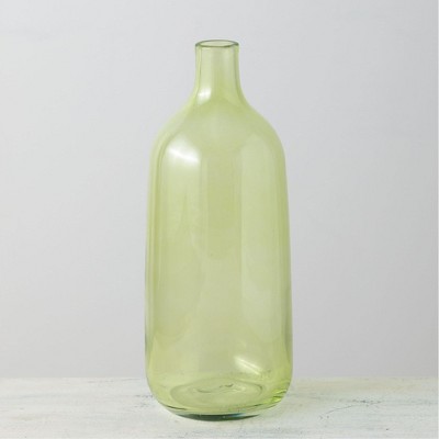 Sullivans Glass Bottle Vase 13"H Green