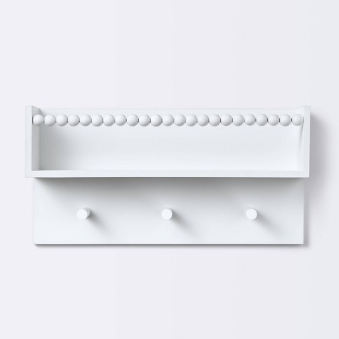 Wall Hook Shelf With Beading - White - Cloud Island™ : Target