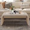 Okak Farmhouse Crafts Coffee Table Curved Art Deco Design for Living Room/Office, Space-Saving,Easy Assembly - 2 of 4