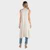 24seven Comfort Apparel Maternity Elegant Sleeveless Long Vest with Draped Neckline and Asymmetric Hem - 2 of 3