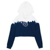 Nfl Tennessee Titans Girls' Gray Tie-dye Crop Hooded Sweatshirt : Target