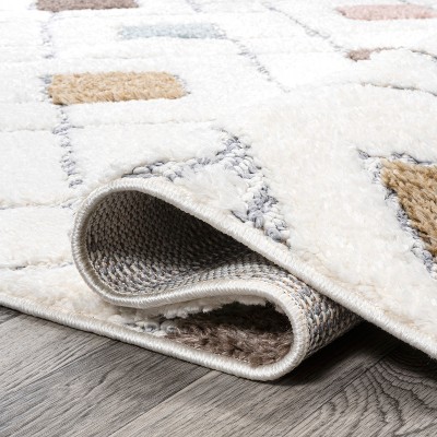 Retro Multi/Cream Trellis Flat Woven Stain-Resistant Rug
