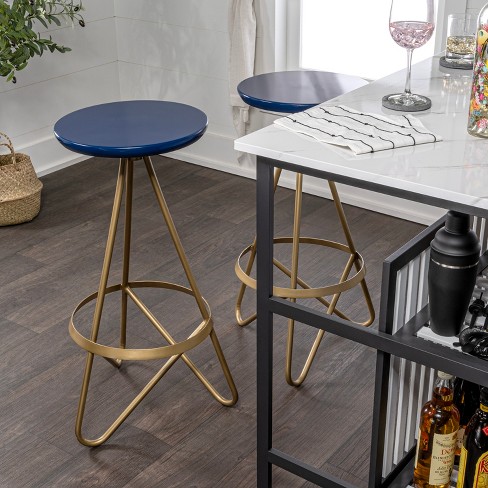 Navy gold best sale bar stools