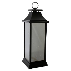 Northlight LED Lighted Flickering Lantern - 19" - Warm White Lights - Black - 1 of 4