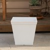 Classic Home and Garden Plastic Falmouth Square Plastic Planter Pot with Drainage Holes, Starlight White, 11" - 3 of 3