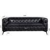 GDFStudio Sari 84.06'' Traditional 3-Seater Faux Leather Tufted Sofa with Cushions - 3 of 4