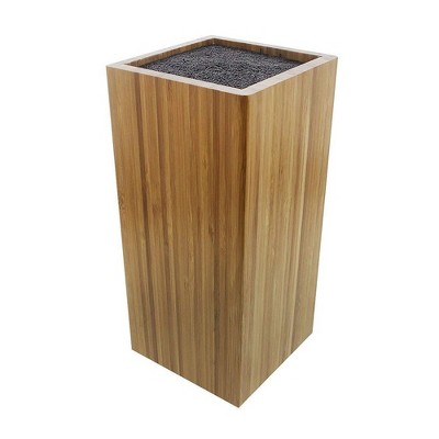 Bamboo Knife Block with Bristles, Universal Knife Stand Holder for Household Kitchen or Restaurant Use, 8.75 x 4 x 4 in