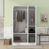NicBex 66.90"H Modern Armoire Wardrobe Closet Storage Cabinet with 3 Doors & Internal Shelves for Bedroom - 4 of 4