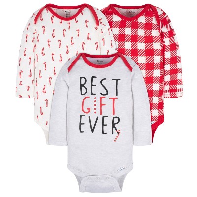 Gerber Baby Neutral Holiday Onesies Bodysuits, 3-pack, Best Gift Ever, 3-6 Months : Target