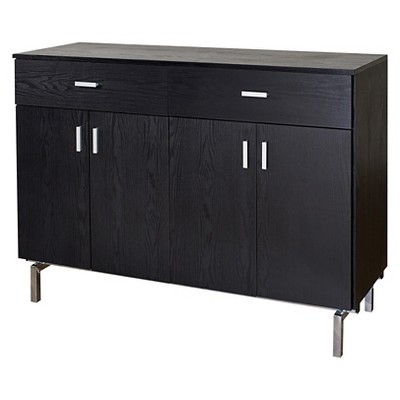 Lauten Contemporary 2 Drawer Buffet Server Wood/Black - HOMES: Inside + Out