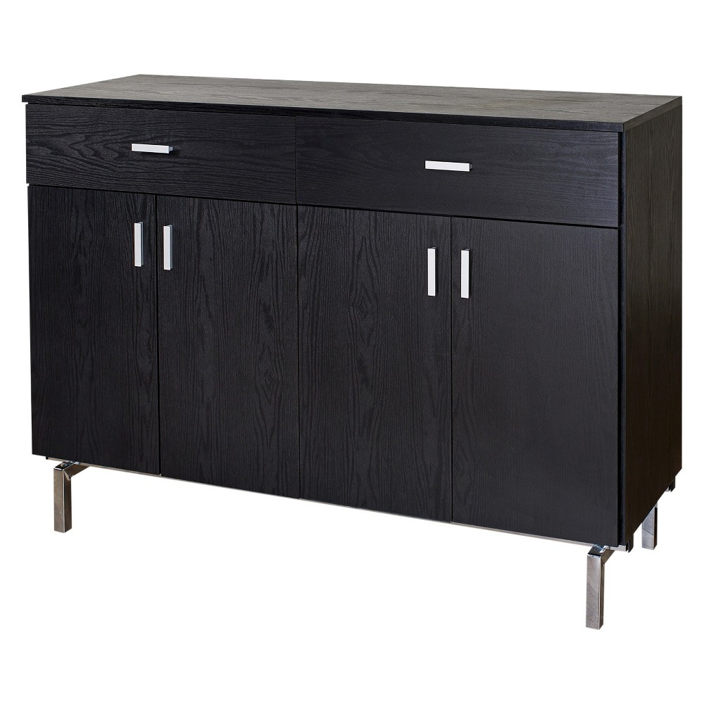 Lauten Contemporary 2 Drawer Buffet Server Wood/Black - HOMES: Inside + Out