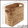 Casafield Magazine Holder Basket with Handles - Oval Water Hyacinth Storage Bin for Bathroom, Home Office - 4 of 4