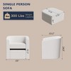 Racxily Accent Chair with Footstool, Comfortable Single Sofa, Soft Cushion Armchair, Lounge Chairs, White - 3 of 4