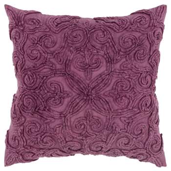 20"x20" Oversize Swirls Polyester Filled Square Throw Pillow Purple - Rizzy Home