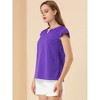INSPIRE CHIC Women's Work Business Casual Plain Cap Sleeve Blouse - 4 of 4
