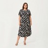 Anna-Kaci Lounge Women's Abstract Print Midi Dress with Soft Draped Silhouette, Relaxed Short Sleeves and Lightweight Fabric Finish - 2 of 4