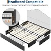 Faux Leather Platform Bed with 3 Storage Drawers, Wood Slat Support, No Box Spring Needed, Easy Assembly - 3 of 4