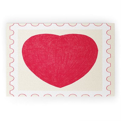 El buen limon Heart and love stamp 36" x 24" Welcome Mat - Society6