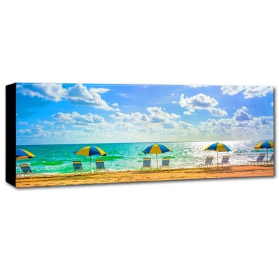 Trademark Fine Art -Preston 'Florida Beach Chairs Umbrellas' Canvas Art